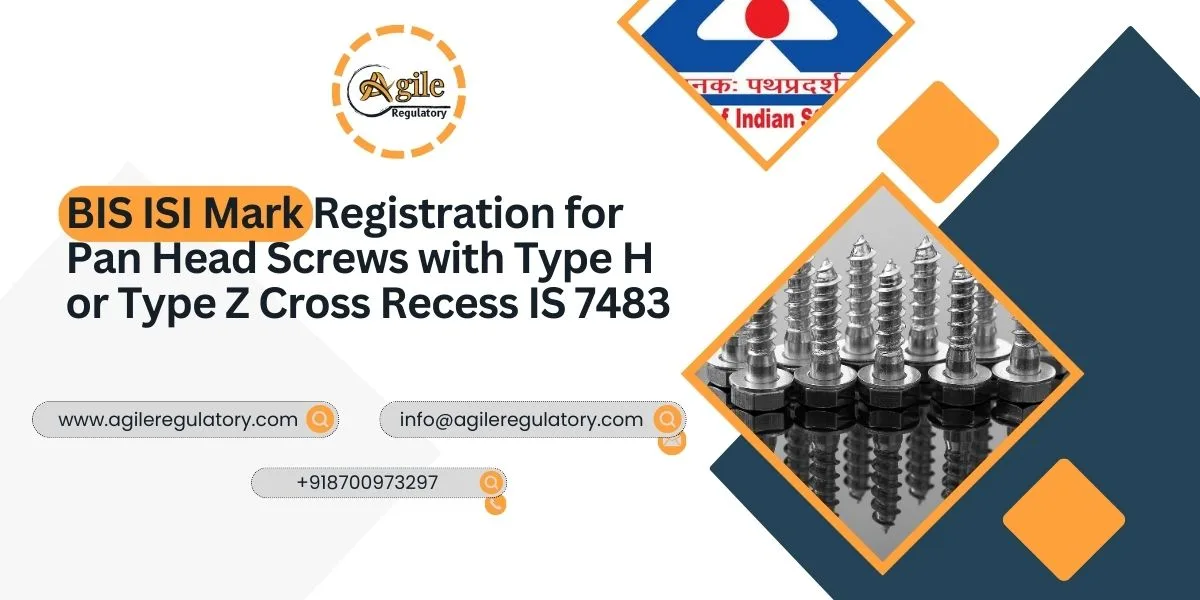 BIS ISI Mark Registration for Pan Head Screws IS 7483